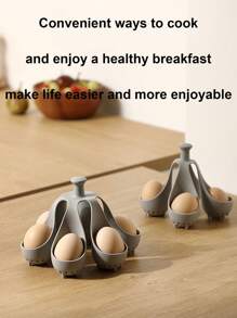 Precision Temperature Control Household Silicone Egg Cooker, Creative And Convenient Home Egg Boiling, Minimalist Egg Rack, Easy To Store, Kitchen Small Tool. - Multicolor - View 12