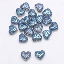 20 chiếc/100 chiếc 13*15mm Hạt thủy tinh tráng men hình trái tim có lỗ ở giữa Phụ kiện làm đồ trang sức tự làm, Thích hợp làm hoa tai, vòng cổ, móc khóa, mặt điện thoại, quà tặng sinh nhật/ngày lễ - Tim hoa 13*15mm - Xem 9