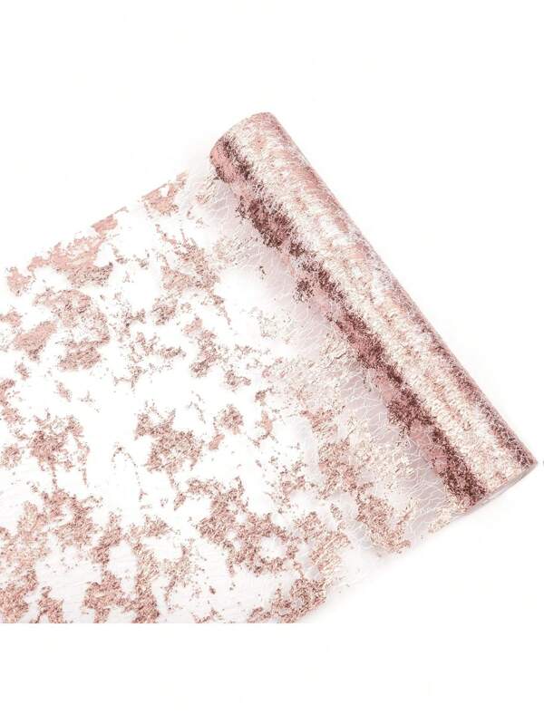 1pc Sequin Foil Metallic Mesh Table Runner, 11.02in X 118.11in/11.02in*196.85in/11.02in*393.7in, For Dining Table Decor, Suitable For Wedding, Birthday Party, Christmas, Events (Gold, Silver, Rose Gold)