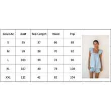Women Summer 2Pcs Clothes Sets Sleeveless Backless Sling Vest + Solid Color Ruffle Fly Trim Shorts Outfit Loungewear - Blue - View 11