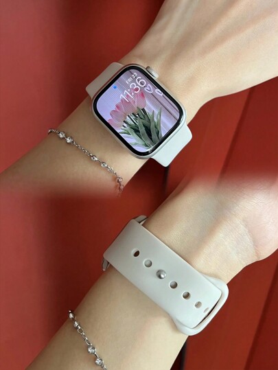 1pc Unisex Starlight Color Soft Silicone Buckle Sports Watch Band, Comfortable & Adjustable, Waterproof Compatible With Apple Watch 38/40/41/42/44/45/46/49mm, For Apple Watch Series Ultra/SE/11/10/9/8/7/6/5/4/3/2/1, Smartwatch Band Accessory