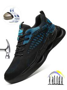 Breathable Lightweight Steel Toe Men's Safety Shoes, Anti-Smash Anti-Stab