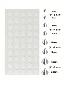 假肚脐、眉环、唇环、非穿孔耳环、假鼻环、新穿孔首饰、真皮锚顶套装 - 銀色 - 查看 3