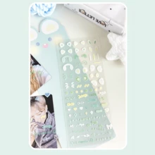 PET贴纸偶像花园系列可爱卡通兔耳朵腮红照片小卡贴纸材料装饰贴纸 - 彩色 - 查看 7