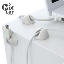 6-Piece Kit Self-Adhesive Wire And Cable Organizer Multipurpose Home Organization - trắng - Xem 3