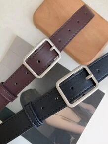 1 chiếc thắt lưng da PU cổ điển thanh lịch giản dị dành cho nữ có chi tiết thiết kế, thắt lưng denim trang trí, cạp quần rộng đơn giản màu đen, thắt lưng quần cá nhân hóa theo phong cách thẩm mỹ Ins, nữ - nhiều màu - Xem 11