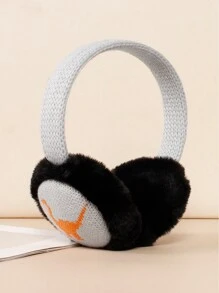 1pc Kids Cute Dinosaur Jacquard Ear Warmers, Warm For Autumn/Winter