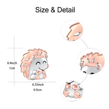 Cute Pink Hedgehog Stud Earrings, Birthday Christmas Gift For Family And Friends