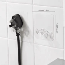 5 Móc Cắm Điện Trong Suốt Đa Năng Không Dấu Vết Mạnh Mẽ, Móc Dán Lưu Trữ, Móc Cắm Dây Ổ Cắm Nhà Bếp, Bền Và Thuận Tiện Khi Sử Dụng - Nhiều màu - Xem 2