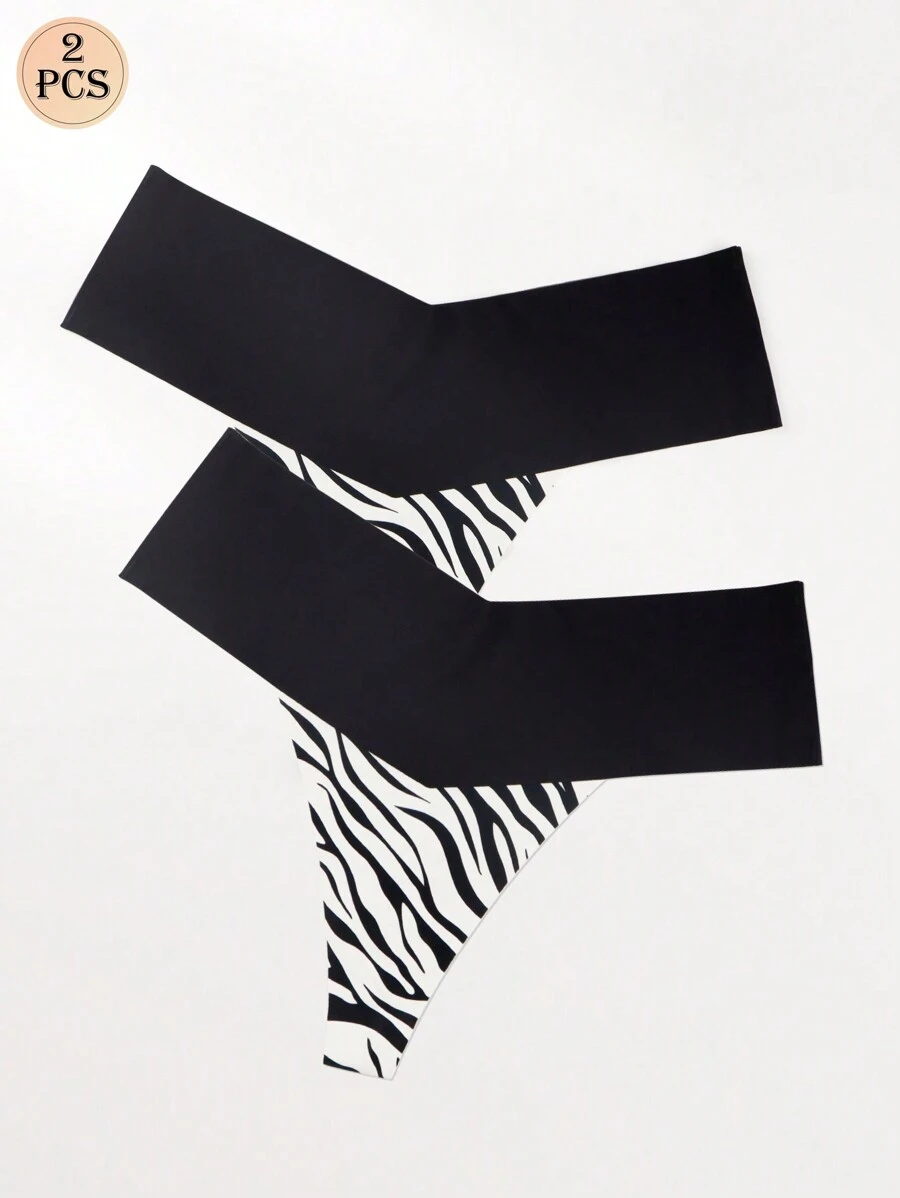 2 chiếc quần lót lọt khe cạp vừa không đường may cho nữ - Nhiều màu - Xem 1