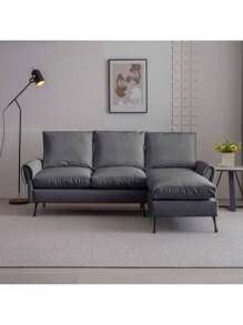 [VIDEO] Provided]81"Modern Sectional Technical Leather L-Shaped Sofa Couch With Reversible Chaise Lounge,ModernMingle