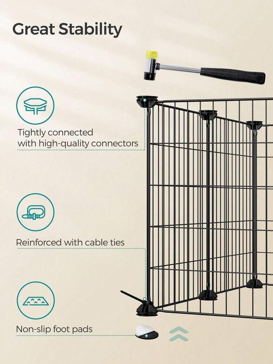 SONGMICS Guinea Pig Cage, Indoor Rabbit Run Hutch Cage, Exercise