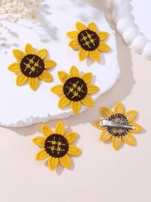 Bộ 5 kẹp tóc hoa hướng dương cho bé gái - Nhiều màu - Xem 3