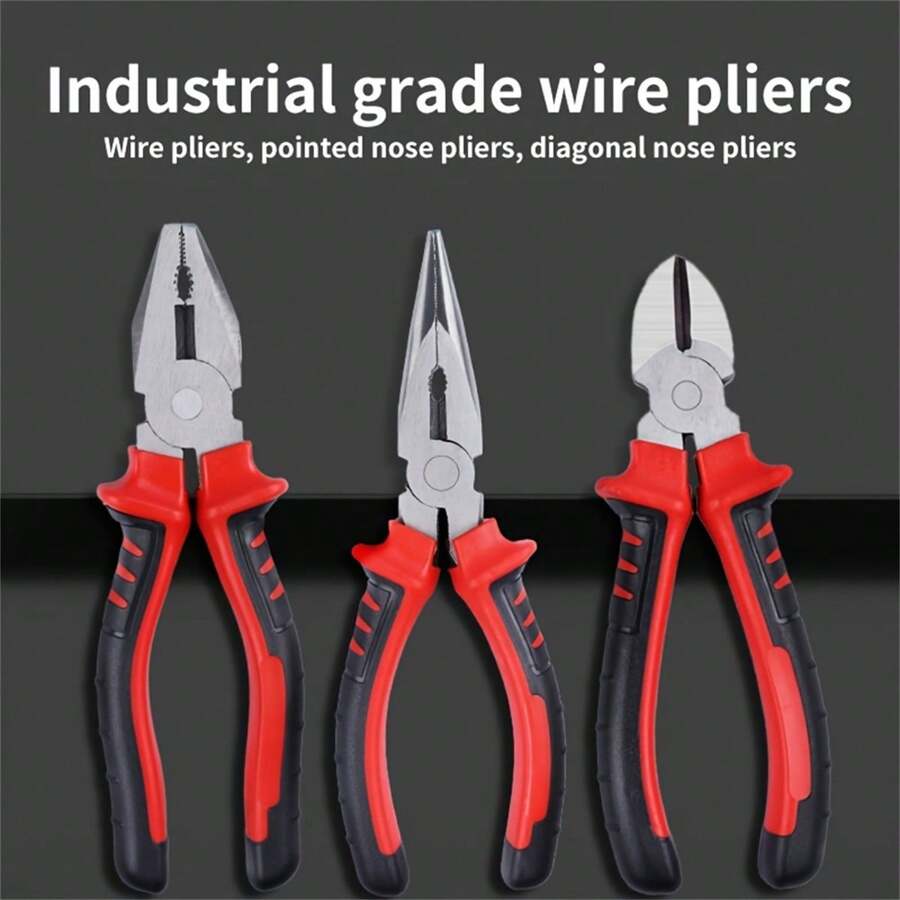 3pcs Premium NeedleNose Pliers Set MultiPurpose Electricians Tools