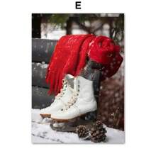 1 件帆布画北欧海报快乐咖啡滑雪缆车松树卡车墙壁艺术图像印刷客厅家居装饰印刷品无框架 - 彩色 - 查看 43