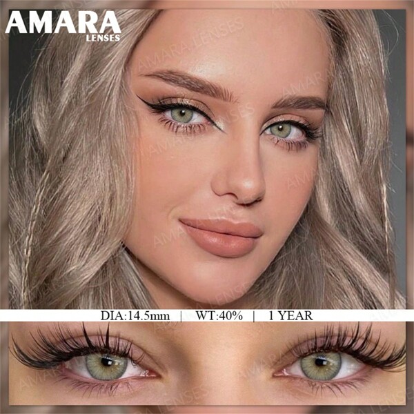 AMARA 1 par de lentes de contato coloridas cinza suave, lentes marrons uso anual fantasia de Halloween cosplay