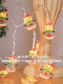 1.5m//6m 圣诞老人与雪人户外装饰灯串，卡通圣诞老人与雪人 LED 仙女灯，适用于圣诞树、派对、卧室墙壁装饰、电池供电、房间装饰圣诞装饰圣诞灯卧室装饰家居装饰派对装饰节日圣诞礼物感恩节圣诞树装饰饰品 - 彩色 - 查看 12