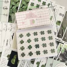 42pcs Y2k Four-Leaf Clover Special Series Sticker Pack Cutting Film Card Packaging Material Jounal Decoration Material Sticker Back To School