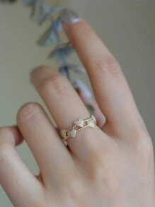 BALMORA 1 Pc Light Luxury Simple S925 Sterling Silver Double Ring Love Ring Niche French Light Luxury Ring Commuting