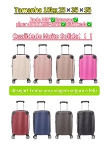 360° Carry-On Suitcase Lightweight On The Plane. Double Zipper With Anti-Theft Expandable Double Wheels 10kg Size-25*35*55 - 珊瑚粉 - 查看 2