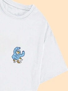 Women's Short Sleeve Kitten T-Shirt With Premium Comfortable Print Sweatshirt - 白色 - 查看 4