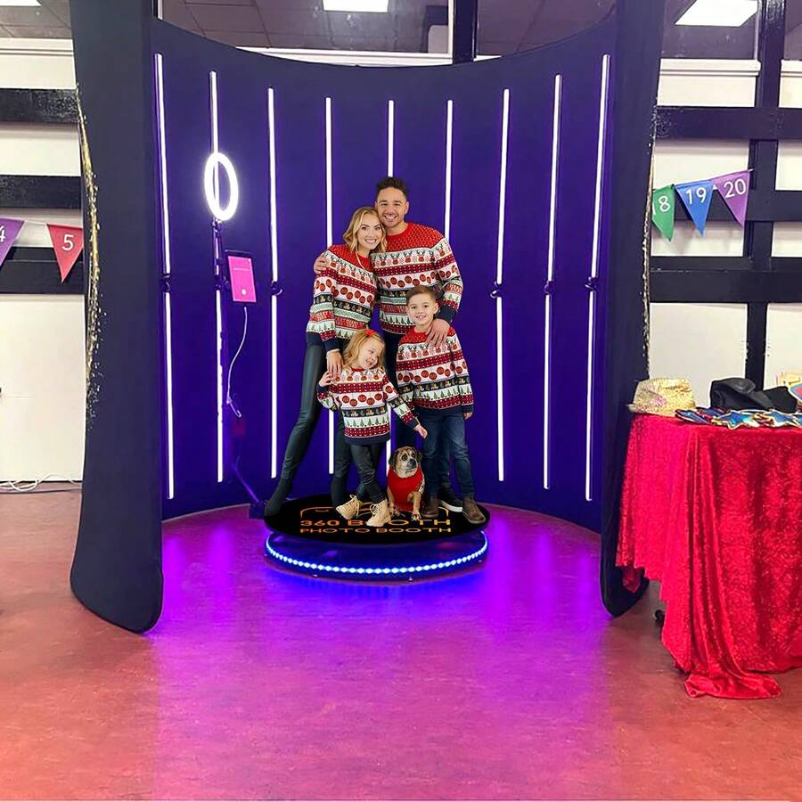 WideMeet 360 Photo Booth Machine 360 Degree Rotation Camera Video Booth For Weddings Parties Events - màu đen - Xem 1