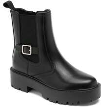 Black Ankle Boots With Lug Sole And Silver Buckle – Rugged Style And Guaranteed Comfort - Black - View 2