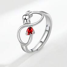 Anillo de cumpleaños de diciembre, símbolo del infinito simple anti-ansiedad rotatorio, de amor eterno, para el Día de San Valentín o compromiso para la novia