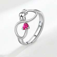 Anillo de cumpleaños de diciembre, símbolo del infinito simple anti-ansiedad rotatorio, de amor eterno, para el Día de San Valentín o compromiso para la novia