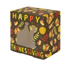 12/24PCS Thanksgiving Autumn Cookie Boxes, Bulk 12 Variety Pack, Holiday Pastries Boxes, Bakery Treat Boxes, Candy And Cookie Boxes For Gift Giving, Autumn Packaging Containers - Multicolor - View 10