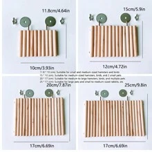 景观平台、实木平台、仓鼠宠物咀嚼玩具、木制踏脚板、跳跃平台、跳板、鹦鹉栖木、小宠物用品、鹦鹉玩具、天然木跳板、栖木、支架 - 卡其色 - 查看 3