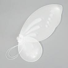 2pcs Kids Girls Butterfly Wings, Shiny Fairy Wings Flower Heart Magic Wand Halloween Birthday Party Favor - 白色 - 查看 6