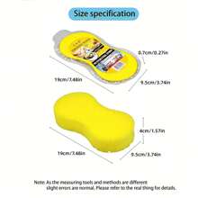 1pc/3pcs/5pcs Car Portable Compressed Cleaning Sponge, Large Vacuum Compressed Car Cleaning Sponge, Waxing Wooden Pulp Durable Sponge (Color And Packaging Random)