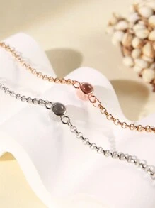 1PC Photo Projection Bracelet,Personalized Picture Inside Bracelet,Custom Picture Bracelet,Couples Bracelet, Fashion Best Friend Gift,Gift For Mom - Silver - View 6