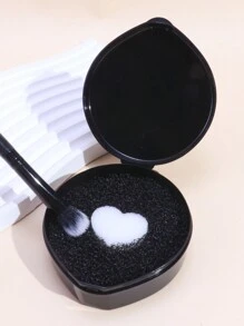 1pc Makeup Brush Dry Cleaning Sponge Box Reusable Brush Cleaner - Black - View 5