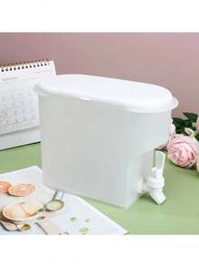 1 pieza Jarra horizontal de agua fría con grifo, gran capacidad de 3500ml, apta para refrigerador, durable, para uso doméstico - Blanco - Ver 10