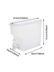1 pieza Jarra horizontal de agua fría con grifo, gran capacidad de 3500ml, apta para refrigerador, durable, para uso doméstico - Blanco - Ver 4