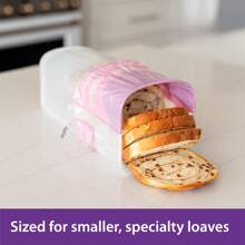 1 件大容量面包储物盒，三明治储物盒，吐司保鲜盒，保鲜，有序存储，带盖防漏多用途食品储物盒，可重复使用的便携式食品密封容器，用于谷物、吐司、面包、水果、厨房整理和储存、厨房配件 - 彩色 - 查看 8