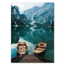 1 tấm áp phích in vải canvas phong cảnh thiên nhiên Bắc Âu động vật bò hươu hồ tuyết núi rừng đường sắt nghệ thuật treo tường tranh trang trí hình ảnh không có khung - Nhiều màu - Xem 44