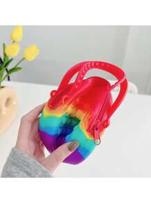 1 件卡通混色硅胶邮差包零钱包斜挎包手提包实用礼物之选 Y2K 生日 - 彩色 - 查看 6