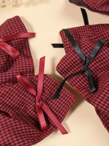 1 chiếc dây buộc tóc nơ kẻ caro cho trẻ em, cỡ lớn, thích hợp cho tóc buộc hai bím, phù hợp cho cả sinh hoạt hàng ngày và dự tiệc. - Nhiều màu - Xem 6