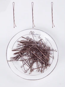 100pcs Spray Painted Silver Wavy Hairpin For Adults, Daily Hair Styling Tool Casual Hair Clips Claw Clips Hair Claws Hair Slide Hair Barrettes