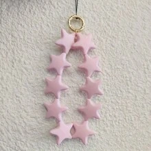 1 件彩色硅胶星形时尚配饰、汽车装饰、钥匙扣、可爱手机挂绳，适合女士 - 彩色 - 查看 1