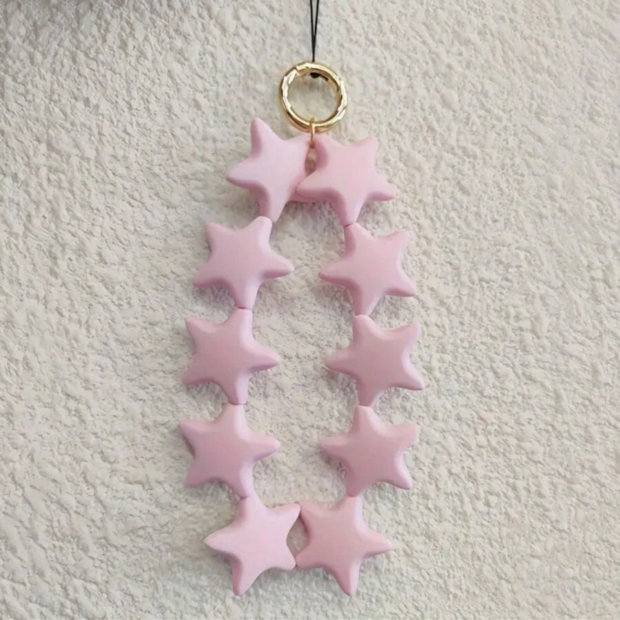 1 件彩色硅胶星形时尚配饰、汽车装饰、钥匙扣、可爱手机挂绳，适合女士 - 彩色 - 查看 1