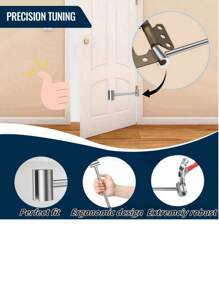 铰链间隙调整扳手，2024 新款门铰链维修扳手可调扳手工具，升级扳手钥匙用于圆螺栓标准规格重型门铰链调节工具（1，中号） - 白色 - 查看 6