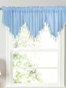 1 件精致帷幔窗帘 - 透明、短、杆袋、流苏、花边设计，适用于厨房、咖啡厅、卧室、客厅家居装饰 - 彩色 - 查看 1