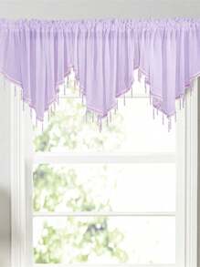 1 件精致帷幔窗帘 - 透明、短、杆袋、流苏、花边设计，适用于厨房、咖啡厅、卧室、客厅家居装饰 - 彩色 - 查看 4