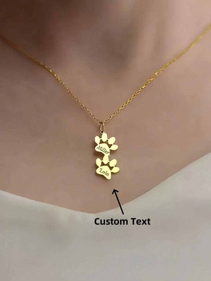 1 chiếc vòng cổ móng vuốt mèo vàng vàng bạc hồng chạm khắc theo yêu cầu - mạ vàng 18K, chọn số lượng móng vuốt (1-5), quà tặng cá nhân hóa hoàn hảo cho ngày lễ tình nhân hoặc lễ giáng sinh, lễ tạ ơn, giáng sinh - Nhiều màu - Xem 1