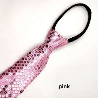 1 Peça Gravata com Zíper Brilhante, Gravata Fashion com Lantejoulas para Uso em Festas, Apresentações e Festivais