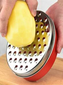 قرارة من الفولاذ المقاوم للصدأ قطعة واحدة، مبشرة زنجبيل ذات وجهين، بشارة جبن متعددة الوظائف، أداة مطبخ لخضراوات والفواكه مع علبة تخزين